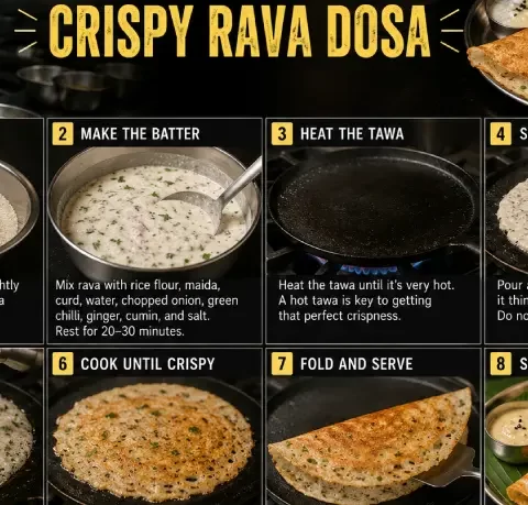 How Restaurant Chefs Prepare Crispy Rava Dosa